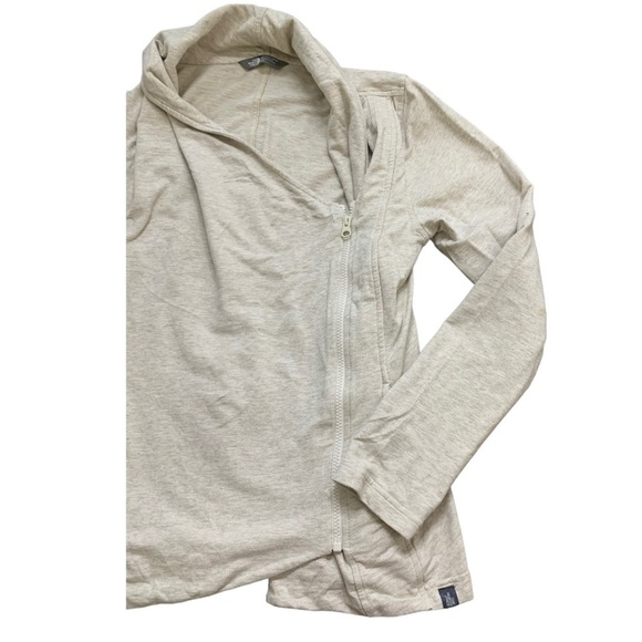 THE NORTH FACE Sweater Jacket With Side Zipper Detail & Pockets Oatmeal Sz Large - Picture 7 of 14